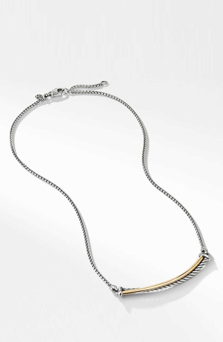 Women's David Yurman Crossover Bar Necklace With 18k Gold