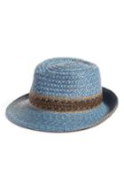 Women's Eric Javits Squishee Straw Fedora - Blue