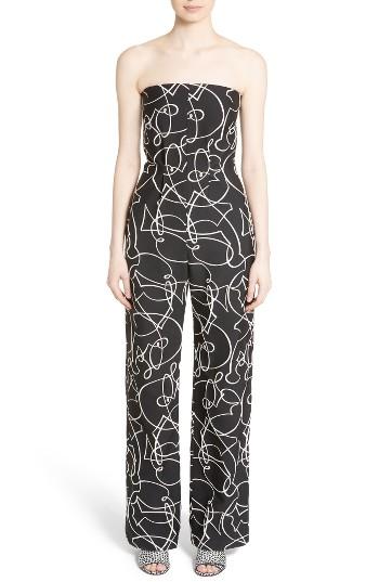 Women's Zero + Maria Cornejo Pia Elliott Line Jacquard Jumpsuit - Black