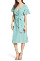 Women's Velvet By Graham & Spencer Stripe Cotton Wrap Dress - Green