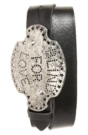 Men's Gucci Blind For Love Leather Belt Eu - Black