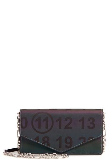 Women's Maison Margiela Reflective Wallet On A Chain - Black