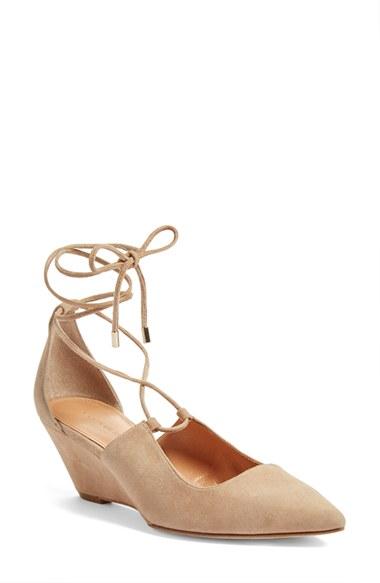 Women's Sigerson Morrison 'wynne' Lace-up Pump M - Beige