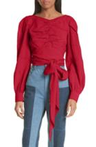 Women's Rachel Comey Bounds Tie Waist Silk Blend Top - Red