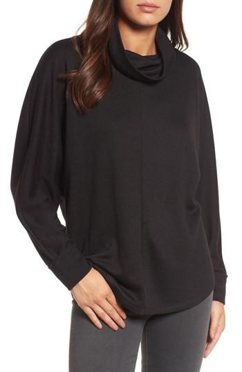 Women's Caslon Cowl Neck Pullover - Black