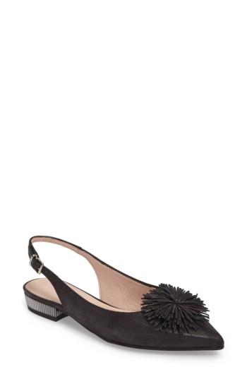 Women's Hispanitas 'faylynn' Fringe Flower Slingback .5-10us / 41eu - Black