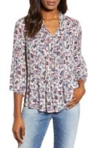 Women's Lucky Brand Floral Tiered Peasant Blouse - Pink