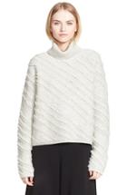 Women's Proenza Schouler Fringe Trim Wool Jacquard Turtleneck - Grey