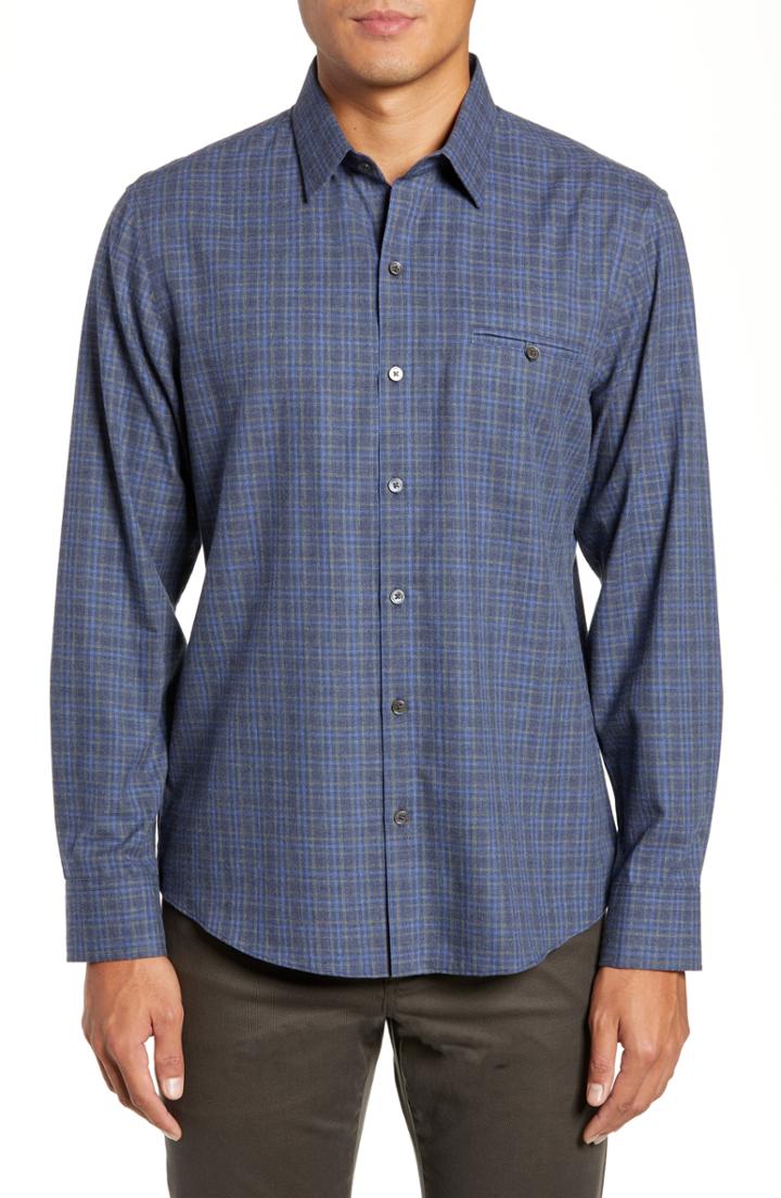 Men's Zachary Prell Nguyen Fit Sport Shirt, Size Small - Blue