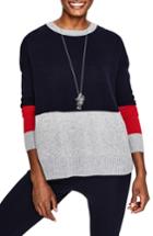 Women's Boden Relaxed Colorblock Wool Cashmere Blend Sweater - Blue