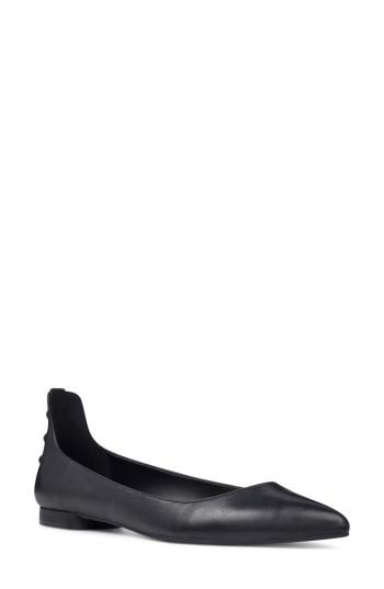 Women's Nine West Owl Skimmer Flat .5 M - Black