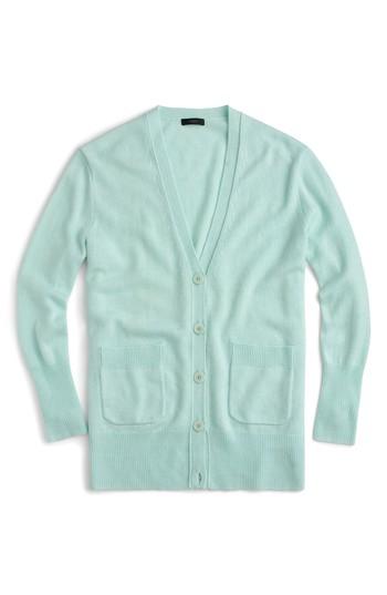 Women's J.crew Oversize Wool Blend Cardigan - Blue/green
