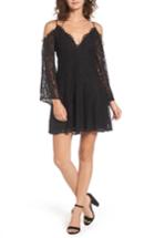 Women's Lace Cold Shoulder Dress - Black
