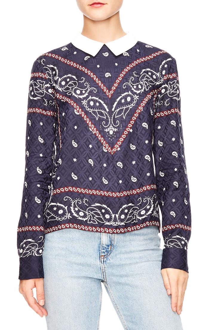 Women's Sandro Papillon Blouse - Blue