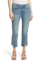 Women's Frame Patched Hem Straight Leg Jeans - Blue
