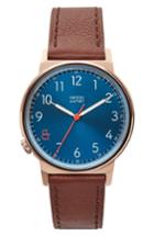 Men's Canton And Hall Davis Slim Leather Strap Watch, 40mm
