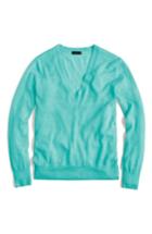 Women's J.crew V-neck Italian Featherweight Cashmere Sweater - Blue
