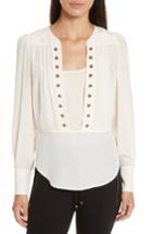 Women's Tracy Reese Button Front Silk Blouse - Ivory