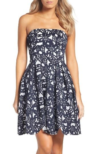 Women's Maggy London Bonded Mesh Fit & Flare Dress