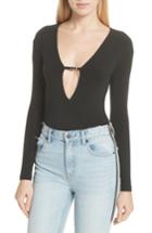Women's Alexander Wang Strap Detail Stretch Jersey Bodysuit - Black