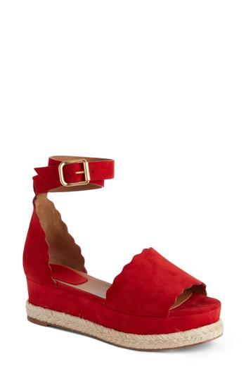 Women's Chloe Lauren Espadrille Wedge Sandal Us / 35eu - Red