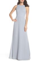 Women's Hayley Paige Occasions Crewneck Chiffon Gown - Metallic
