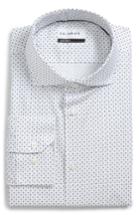 Men's Calibrate Extra Trim Fit Stretch Dot Dress Shirt .5 32/33 - White