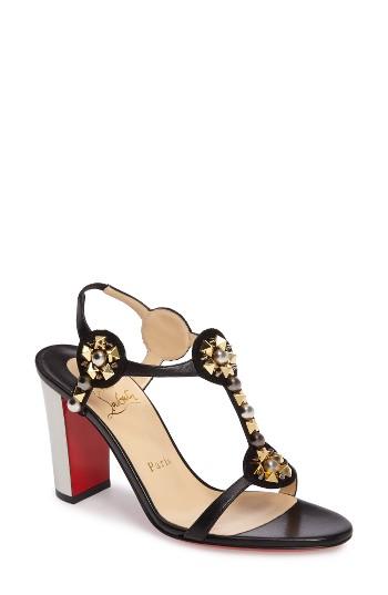 Women's Christian Louboutin Kaleitop Embellished Block Heel Sandal