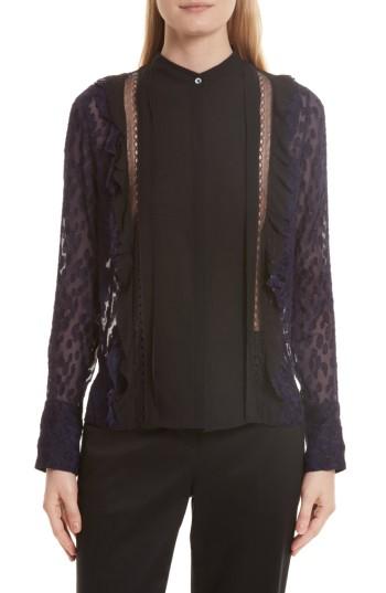 Women's 3.1 Phillip Lim Fil Coupe Silk Blend Blouse - Blue