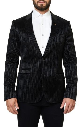 Men's Maceoo Houndstooth Jacquard Blazer (s) - Black
