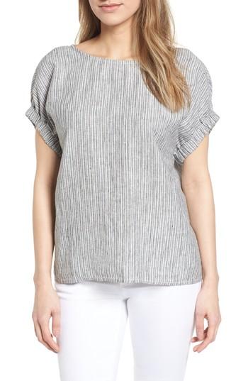 Women's Caslon Linen Tie Back Blouse - Ivory