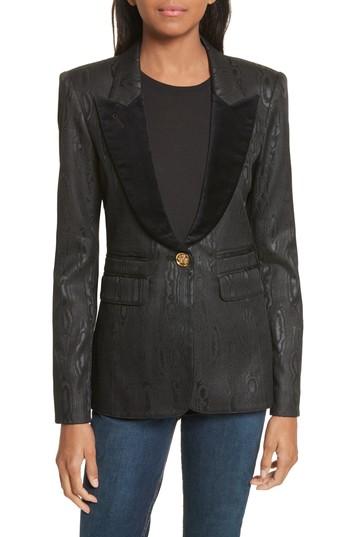 Women's Smythe Velvet Trim Moire Peak Lapel Blazer