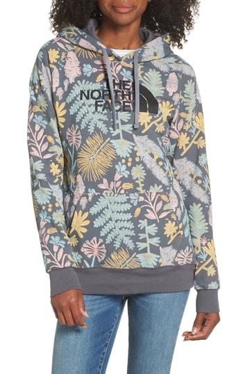 Women's The North Face Print Hoodie Sweatshirt - Grey