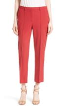 Women's Theory Hartsdale Stretch Wool Crop Pants - Red