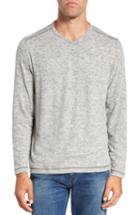 Men's Tommy Bahama 'leeward' V-neck Long Sleeve T-shirt - Grey