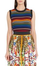 Women's Dolce & Gabbana Stripe Sleeveless Sweater Us / 38 It - Black
