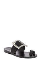 Women's Maison Margiela Jeweled Flat Sandal Us / 35eu - Black