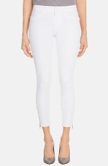 J Brand 'tali' Zip Detail Crop Jeans (blanc)