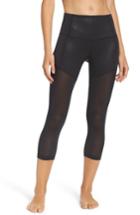 Women's Zella Pearl High Waist Laminate Crop Leggings - Black