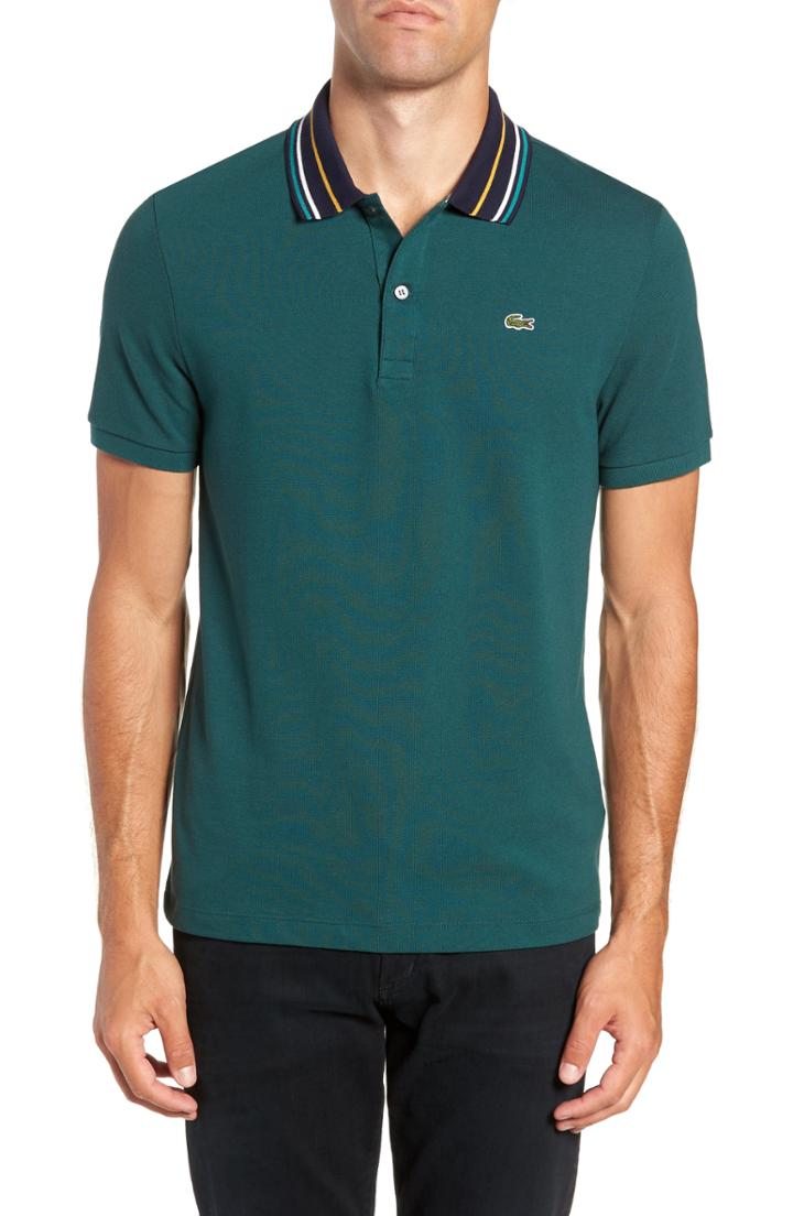 Men's Lacoste Slim Fit Fancy Pique Polo (xl) - Green
