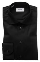 Men's Eton Slim Fit Twill Dress Shirt .5 - Black