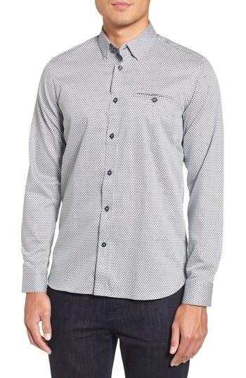 Men's Ted Baker London Vilamor Extra Slim Fit Print Sport Shirt (m) - Blue
