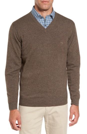 Men's Rodd & Gunn 'inchbonnie' Wool & Cashmere V-neck Sweater - Brown