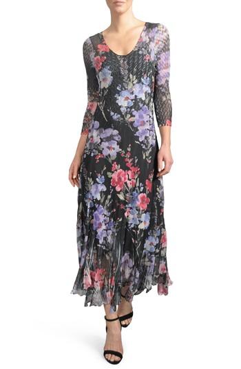 Petite Women's Komarov Print A-line Dress - Black