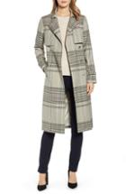 Women's Ted Baker London Buckle Cuff Check Trench Coat - Ivory