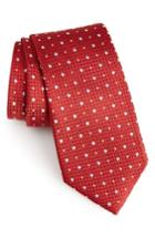 Men's Calibrate Gest Dot Silk Tie, Size - Red