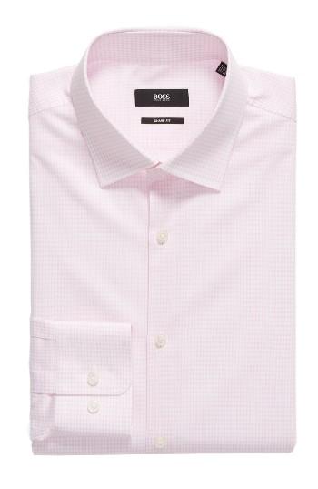 Men's Boss Marley Sharp Fit Check Dress Shirt L - Pink