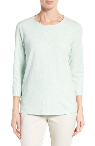 Women's Eileen Fisher Slubby Organic Cotton Jersey Top - Blue/green