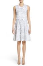 Women's Lela Rose Knit Fit & Flare Dress - White