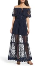 Women's Adelyn Rae Josephine Off The Shoulder Lace Maxi Dress - Blue